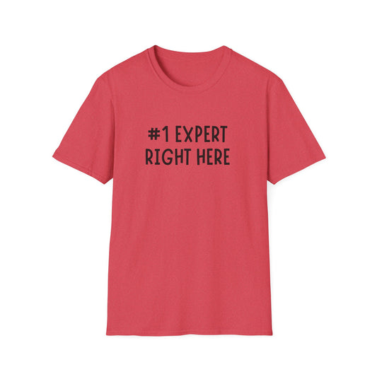 #1 Expert Right Here T-Shirt — Funny Confidence Tee