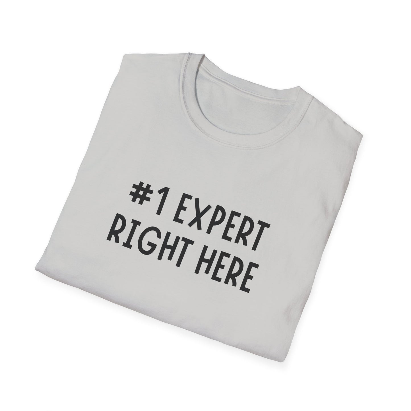#1 Expert Right Here T-Shirt — Funny Confidence Tee